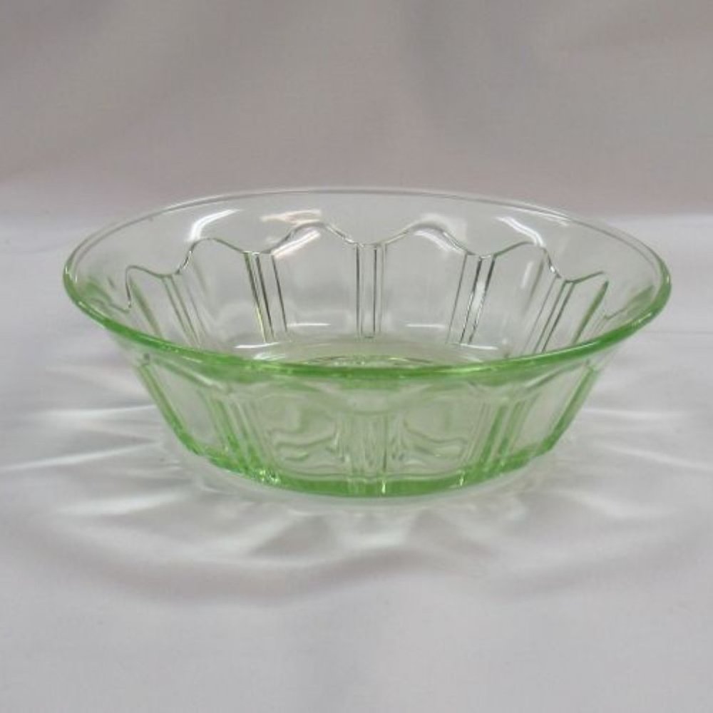 Hocking Depression Glass Green Colonail, Knife and Fork, 4 1/2 Inch Berry Bowl